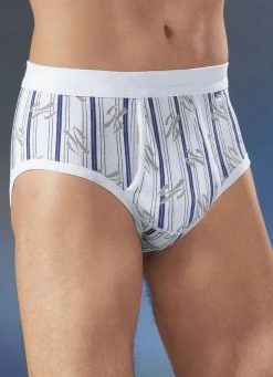 Viererpack Slips aus Feinripp mit Eingriff, bunt dessiniert