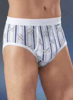 Viererpack Slips aus Feinripp mit Eingriff, bunt dessiniert