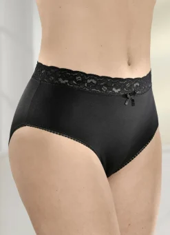 Viererpack Slips mit elastischem Spitzenbund