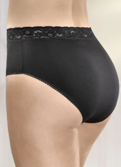 Viererpack Slips mit elastischem Spitzenbund