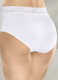 Viererpack Slips mit elastischem Spitzenbund
