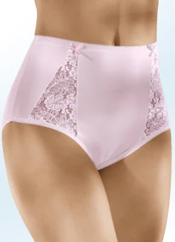 Viererpack Slips mit elastischen Spitzeneinsätzen