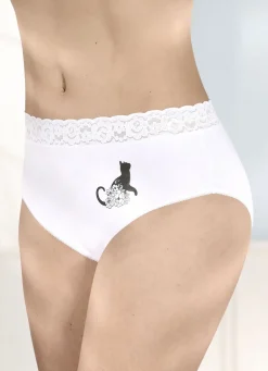 Viererpack Slips mit Katzenmotiv
