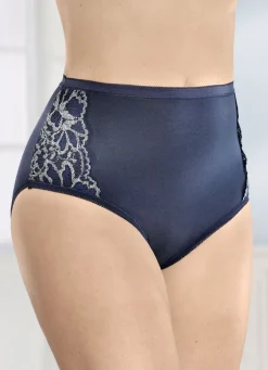 Viererpack Slips mit Spitzenbesätzen im Vorderteil