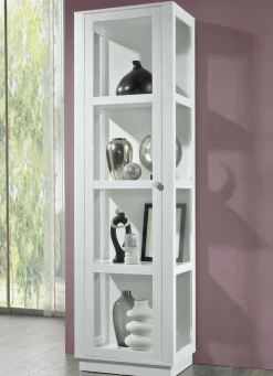 Vitrine mit Aluminiumknöpfen in Gold-Optik