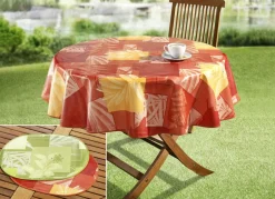 Wachstuch-Serie mit farblich abgestimmtem Schrägband