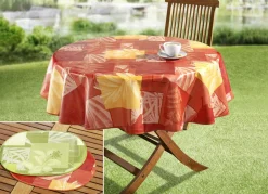 Wachstuch-Serie mit farblich abgestimmtem Schrägband