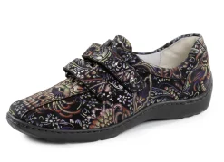 Waldläufer, bequeme Damen-Slipper, Weite H, mit herausnehmbarem Fußbett