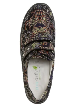 Waldläufer, bequeme Damen-Slipper, Weite H, mit herausnehmbarem Fußbett