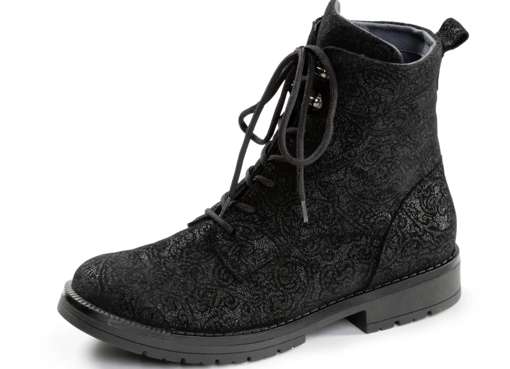 Waldläufer, bequeme Damen-Stiefeletten, Weite G, mit herausnehmbarem Fußbett