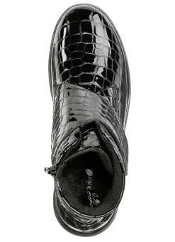 Waldläufer Bootie aus krokogeprägtem Lackleder