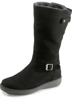 Waldläufer, gefütterte Damen-Stiefel, Winterschuhe, Weite H, mit Lammfell