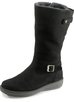 Waldläufer, gefütterte Damen-Stiefel, Winterschuhe, Weite H, mit Lammfell