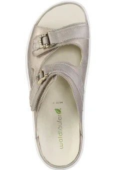 Waldläufer Pantolette mit Metallschmuck mit Glitzersteinchen