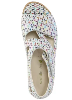 Waldläufer Sandale aus effektvoll bedrucktem Nubukleder