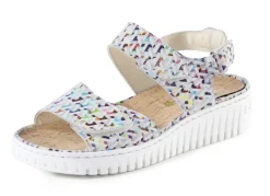 Waldläufer Sandale aus effektvoll bedrucktem Nubukleder