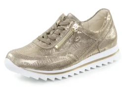 Waldläufer Schnür-Sneaker aus effektvoll geprägtem Nubukleder