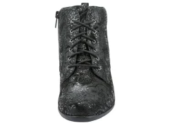 Waldläufer Schnür-Stiefelette mit floraler Prägung