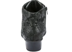 Waldläufer Schnür-Stiefelette mit floraler Prägung
