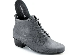 Waldläufer Schnür-Stiefelette mit floraler Prägung