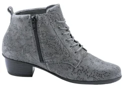 Waldläufer Schnür-Stiefelette mit floraler Prägung