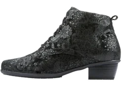 Waldläufer Schnür-Stiefelette mit floraler Prägung