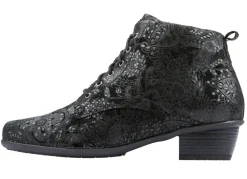 Waldläufer Schnür-Stiefelette mit floraler Prägung