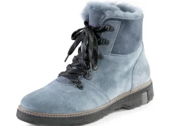 Waldläufer Schnür-Stiefelette mit kuscheligem Kragen aus Lammfell