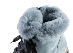 Waldläufer Schnür-Stiefelette mit kuscheligem Kragen aus Lammfell