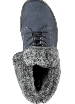 Waldläufer Schnür-Stiefelette mit kuscheligem Webpelzkragen