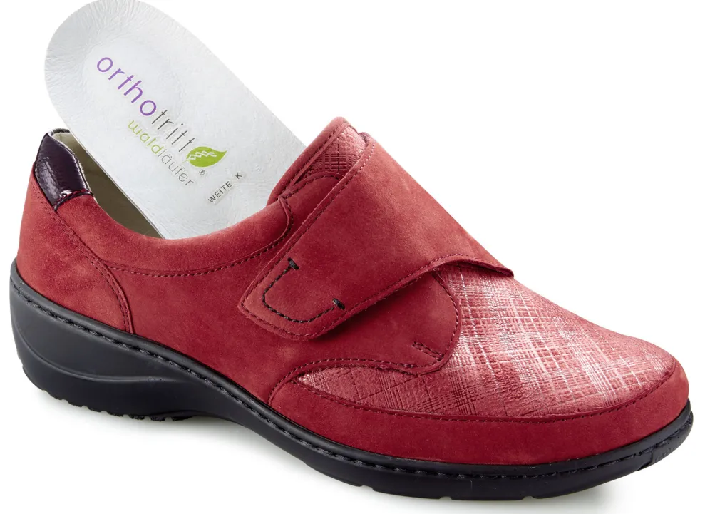 Waldläufer Slipper mit Stretchmaterial im Ballenbereich