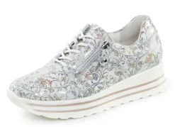 Waldläufer Sneaker aus floral bedrucktem Nubukleder