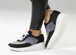 Waldläufer Sneaker mit farbverlaufenden, funkelnden Glitzersteinchen