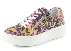 Waldläufer Sneaker mit Streuglitzer und Leo-Druck