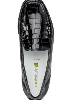 Waldläufer, stilvolle Damen-Slipper, Weite H, mit herausnehmbarem Fußbett