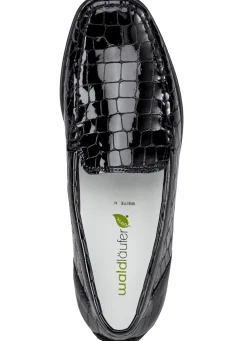 Waldläufer, stilvolle Damen-Slipper, Weite H, mit herausnehmbarem Fußbett