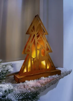 Waldsilhouette mit LED Beleuchtung