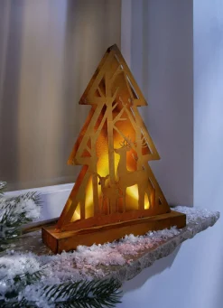 Waldsilhouette mit LED Beleuchtung