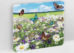 Wandblende aus Glas mit Sommerwiesen-Motiv