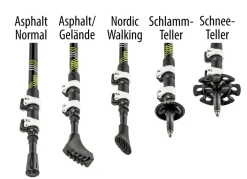 Wanderstöcke, 2er-Set, Inkl. 5 Aufsätzen