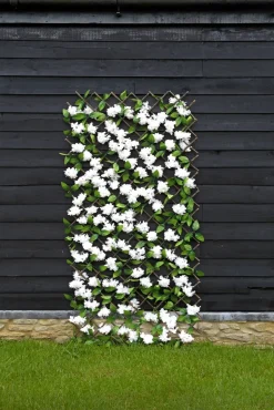 Wandgitter aus Blätter und Blüten