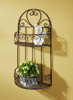Wandregal aus Eisen mit antiquarischem Charakter