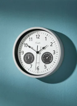 Wanduhr mit Thermometer und Hygrometer