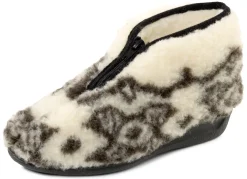 Warme Damen-Hausschuhe, mit Reißverschluss