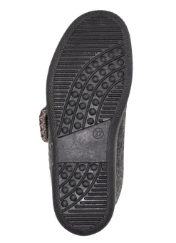 Warme Damen-Hausschuhe, Weite H, mit Klettverschluss