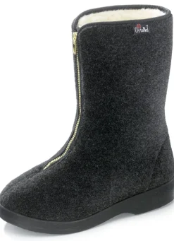 Warme Damen-Hausschuhe, Weite H, mit Reißverschluss