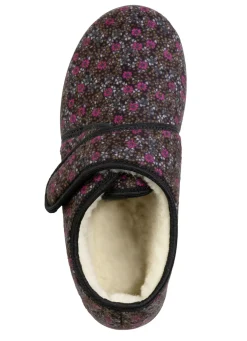 Warme Damen-Hausschuhe, Weite H, mit Klettverschluss