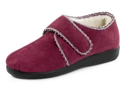 Warme Damen-Hausschuhe, Weite H, mit Klettverschluss