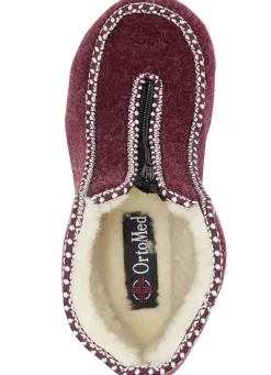 Warme Damen-Hausschuhe, Weite H, mit Reißverschluss