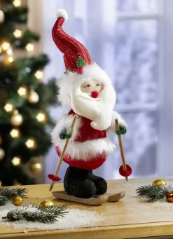 Weihnachtsmann auf Skiern